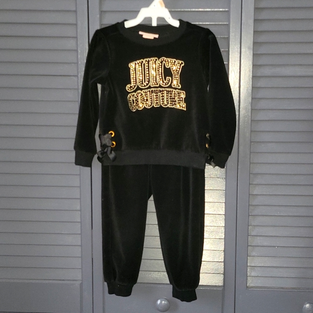 Juicy Couture Black Velvet Track Suit 3T